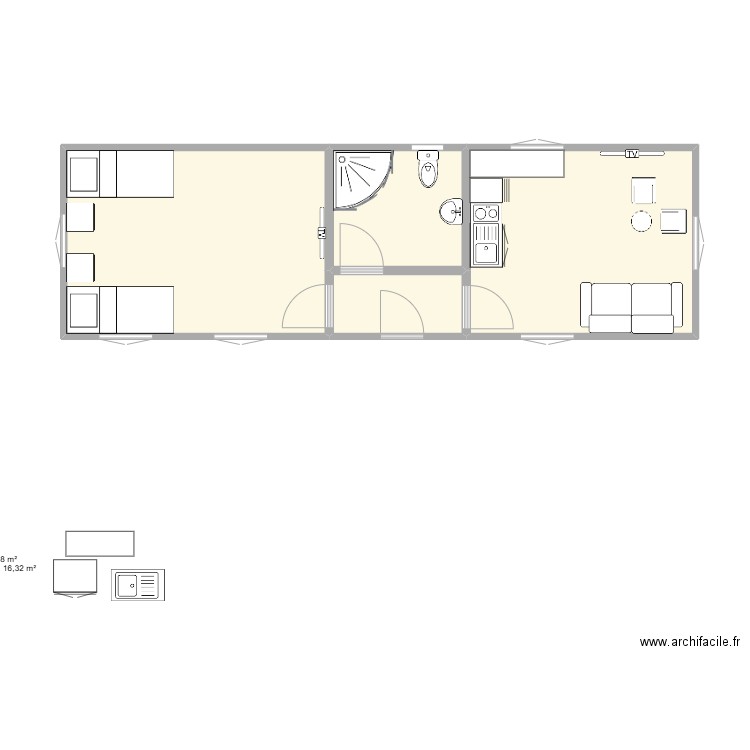 Living Pod 40x12. Plan de 0 pièce et 0 m2
