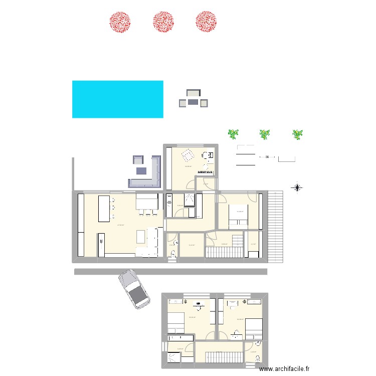 Un House. Plan de 0 pièce et 0 m2