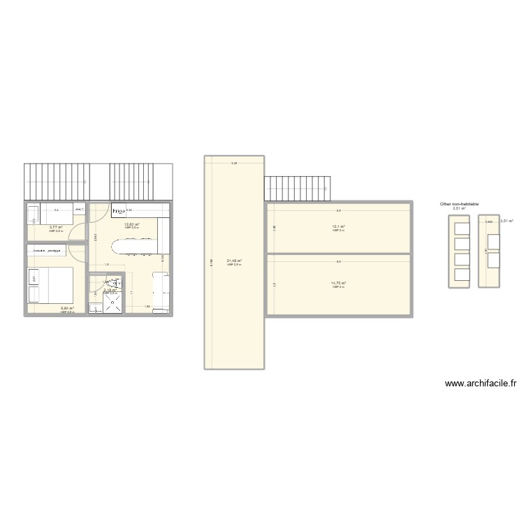 Casa container 1 solo piso V2 espejo. Plan de 0 pièce et 0 m2