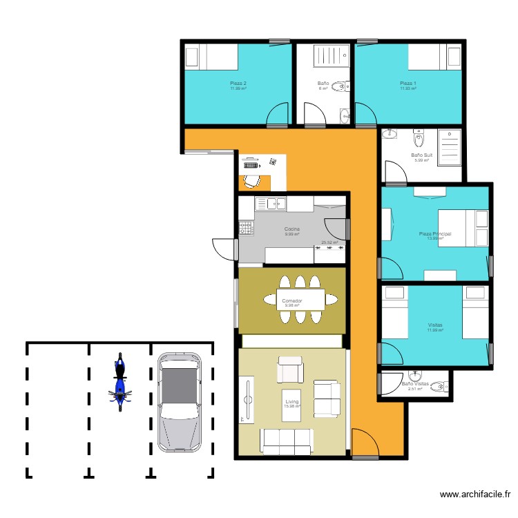Casiwi con Patiwi. Plan de 0 pièce et 0 m2