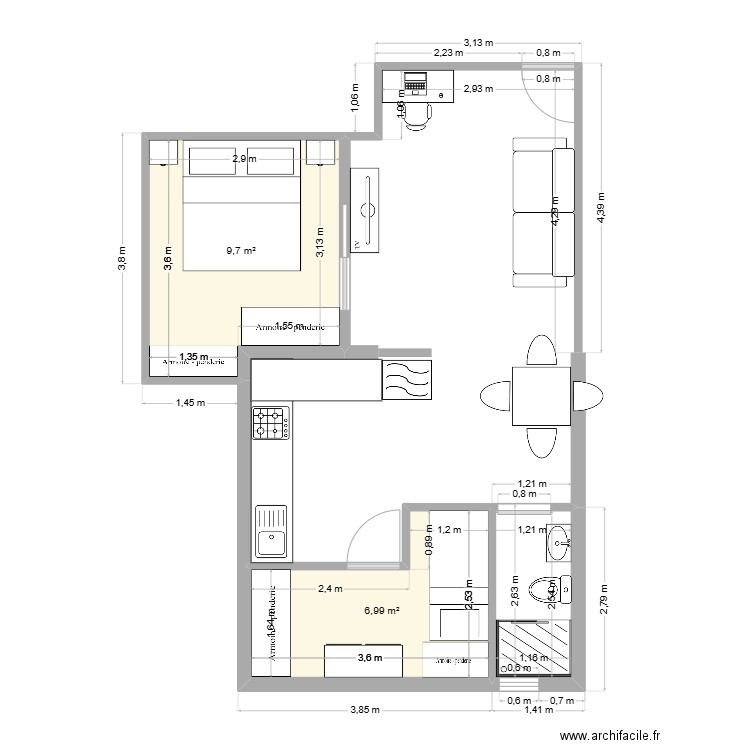 Casa reformada2. Plan de 2 pièces et 17 m2