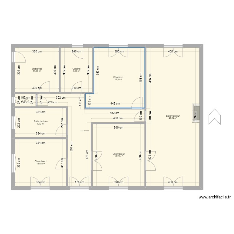 Maison etat actuel. Plano de 0 habitación y 0 m2