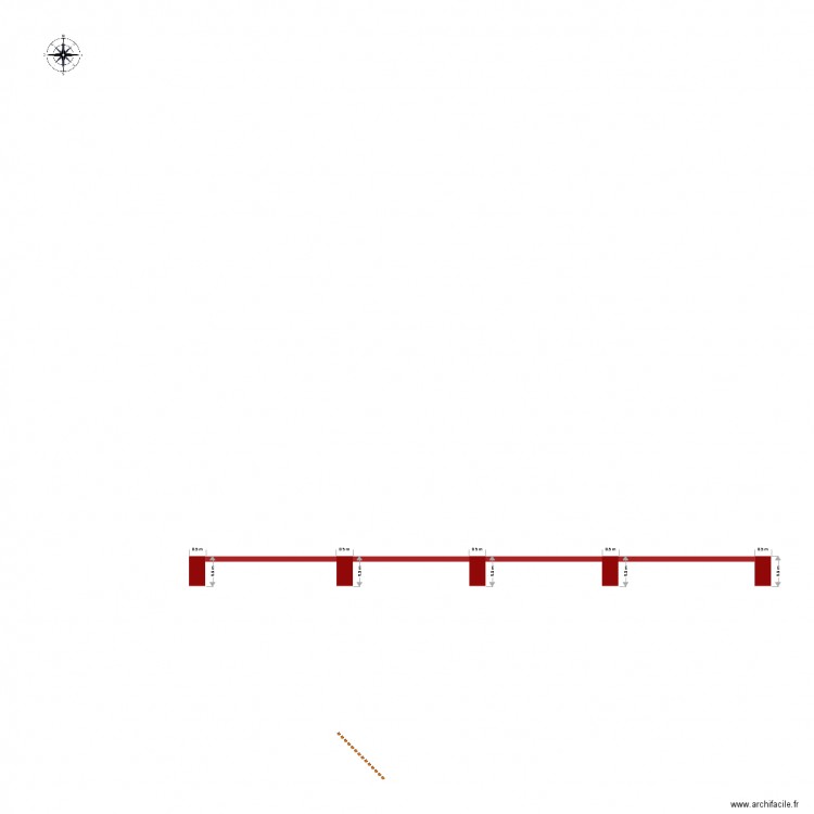 corte por fachada . Plan de 0 pièce et 0 m2