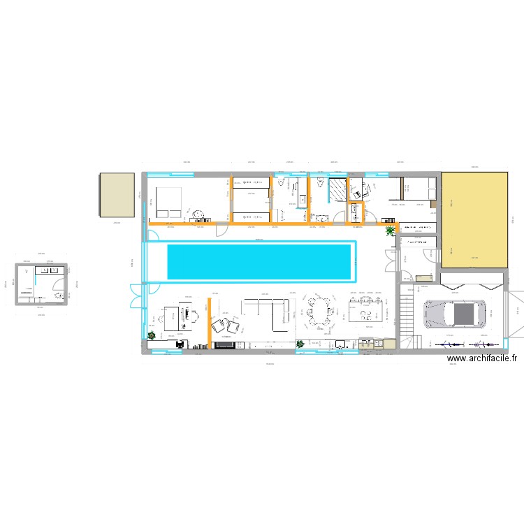 central pool. Plan de 0 pièce et 0 m2