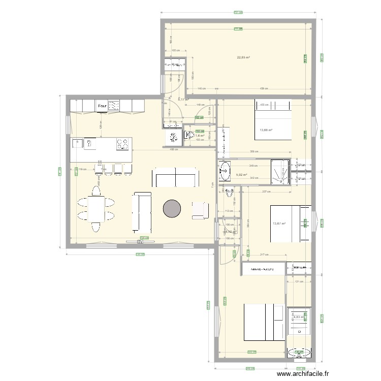 evi Barjac 2BADKAMERS garage zijkant buren. Plan de 0 pièce et 0 m2