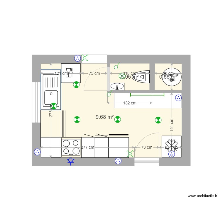 Cuisine. Plan de 0 pièce et 0 m2