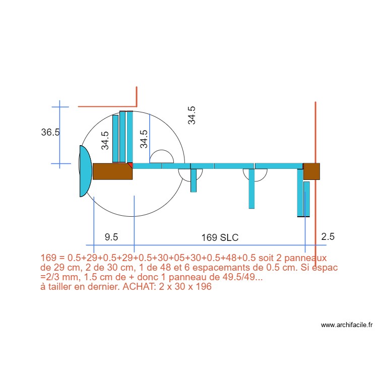 Porte int&eacute;rieure garage. Plan de 0 pièce et 0 m2