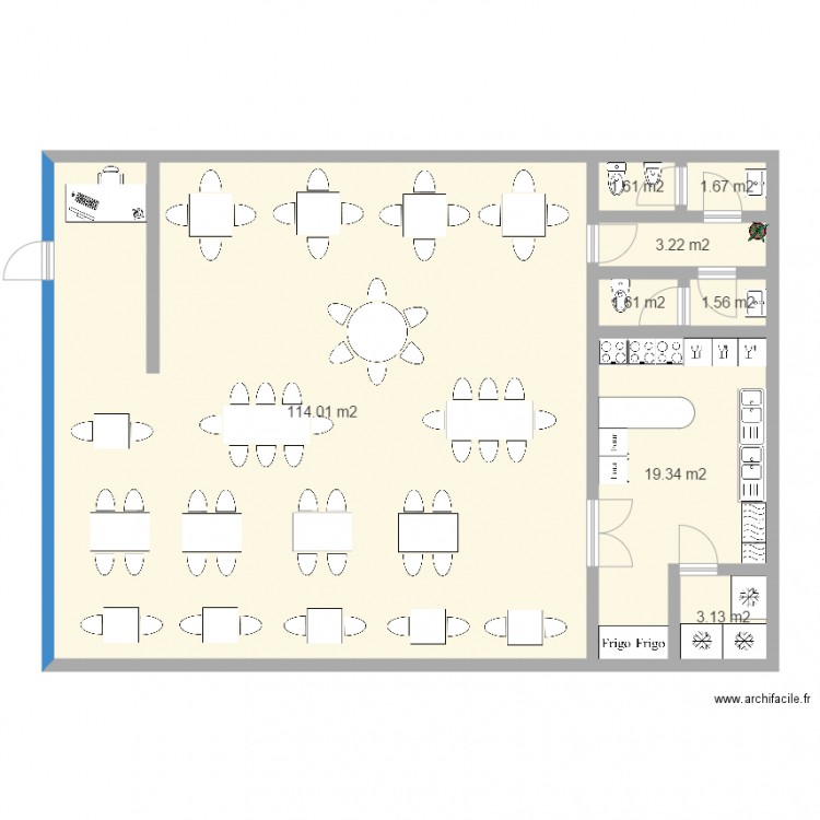 restaurante. Plan de 0 pièce et 0 m2