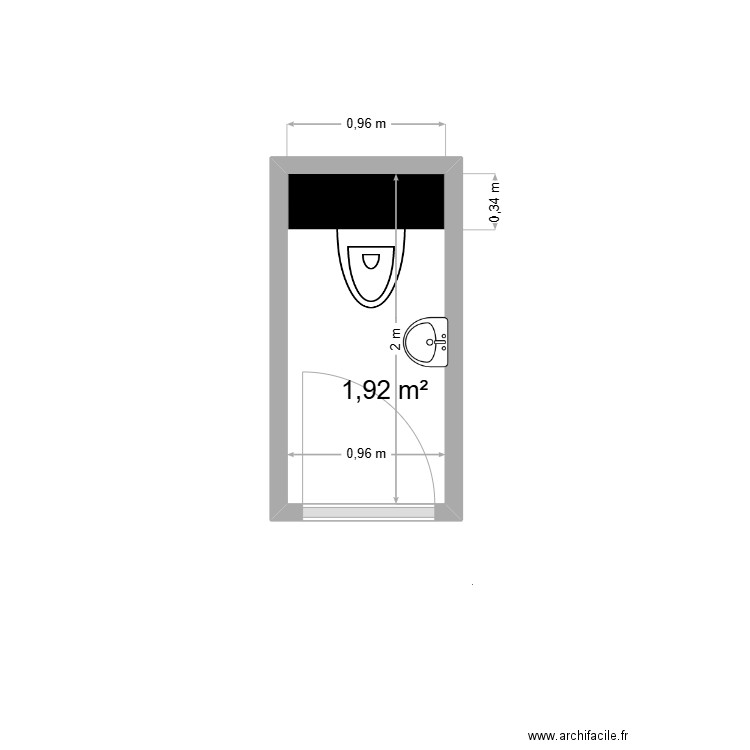 Male toilet. Plan de 0 pièce et 0 m2