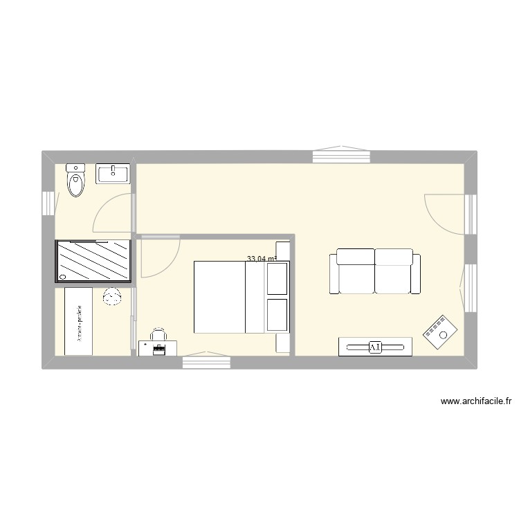 6 por 8. Plan de 0 pièce et 0 m2