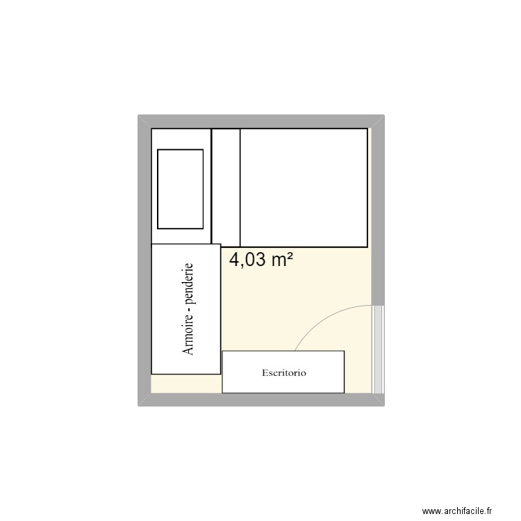 Cuarto de mi esposa. Plan de 0 pièce et 0 m2