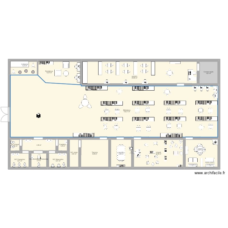 Biblioteca. Plan de 0 pièce et 0 m2
