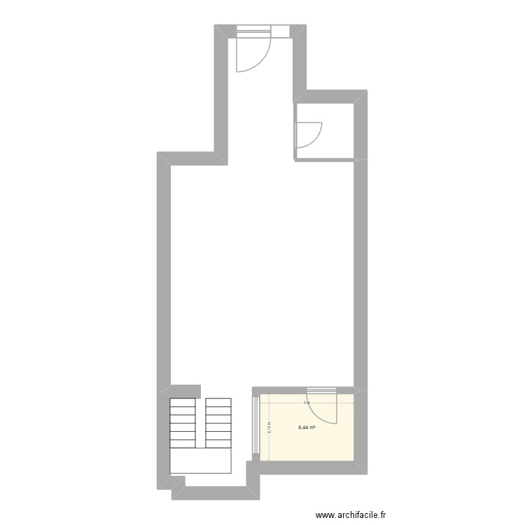 Calle Baja. Plan de 1 pièce et 6 m2