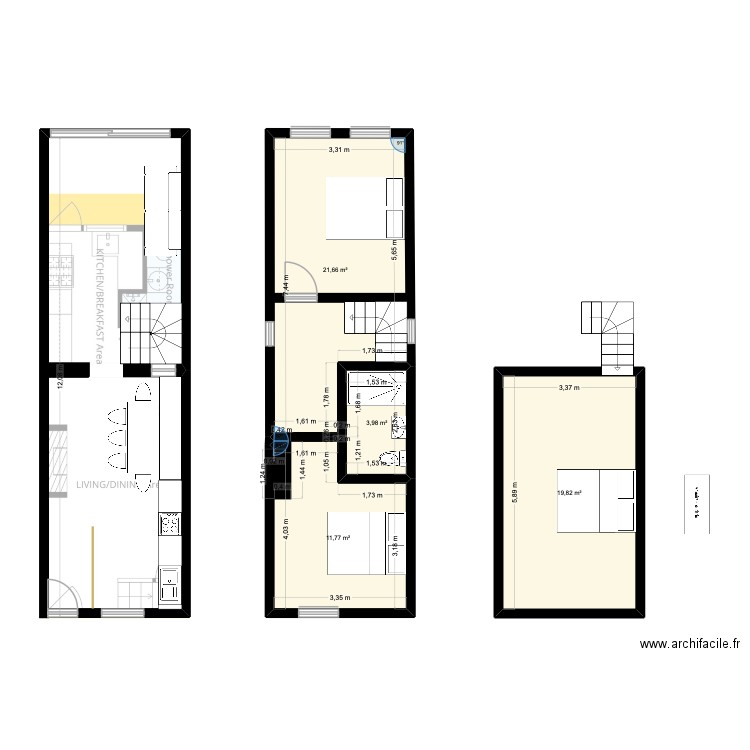 3 Ring Terrace. Plan de 4 pièces et 57 m2