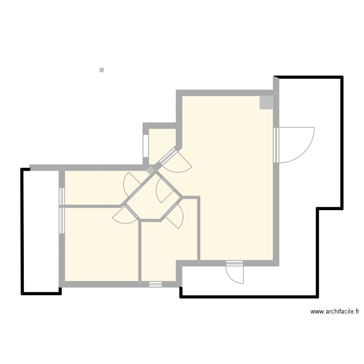 Casa Tiziano. Plan de 5 pièces et 59 m2