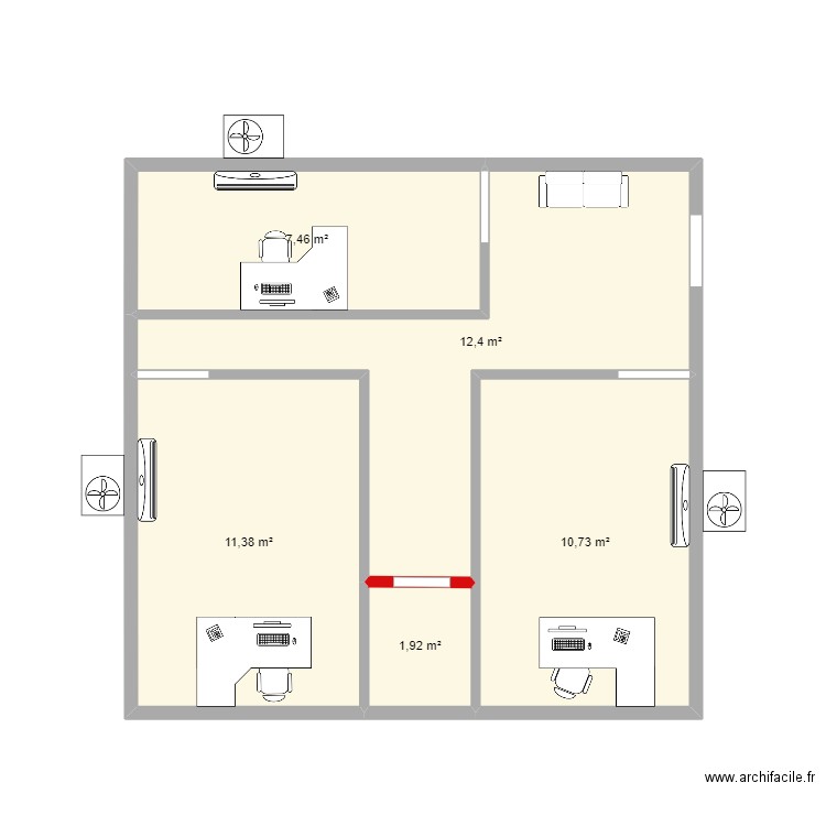 oficinas. Plan de 0 pièce et 0 m2
