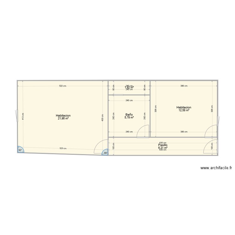 Borjas medidas. Plan de 0 pièce et 0 m2