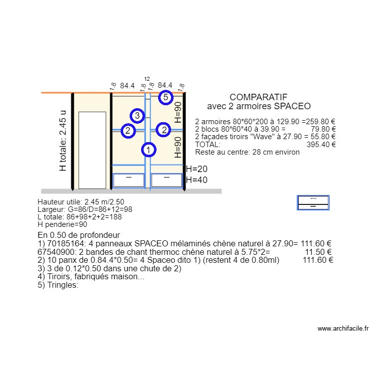 Placard chambre. Plan de 0 pièce et 0 m2