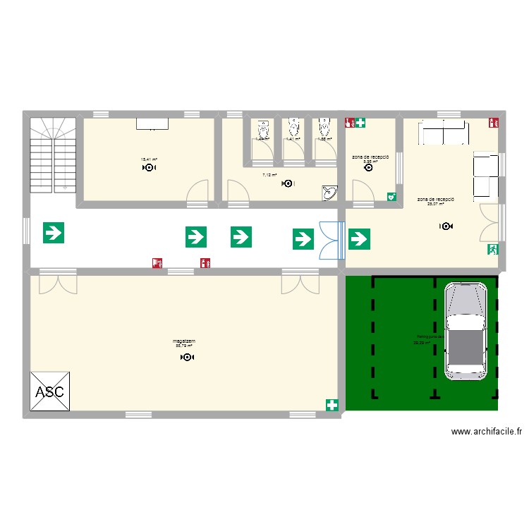 Bajos. Plan de 0 pièce et 0 m2