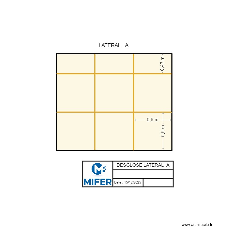 DESGLOSE PARED A   (AGRAMUNT). Plan de 9 pièces et 6 m2