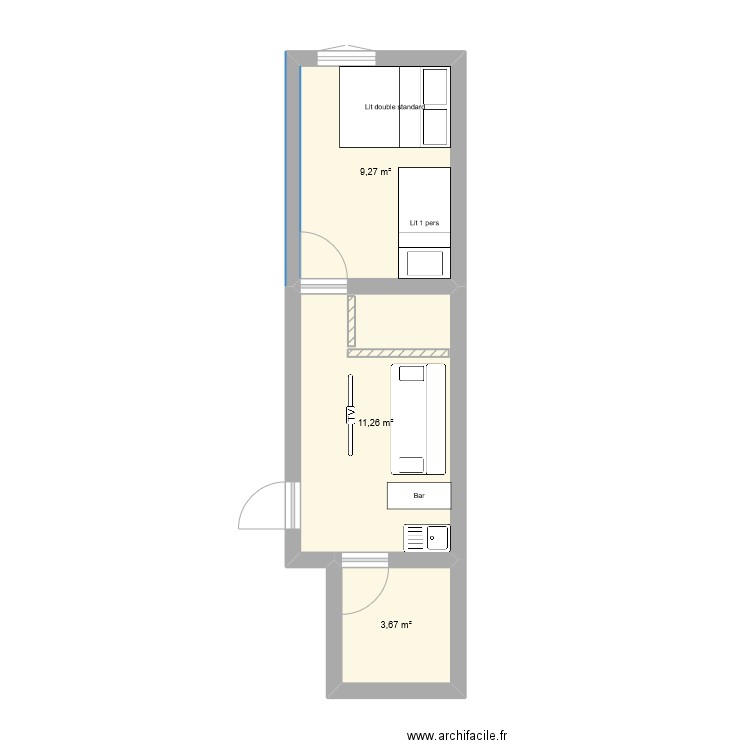 dos bell. Plan de 0 pièce et 0 m2