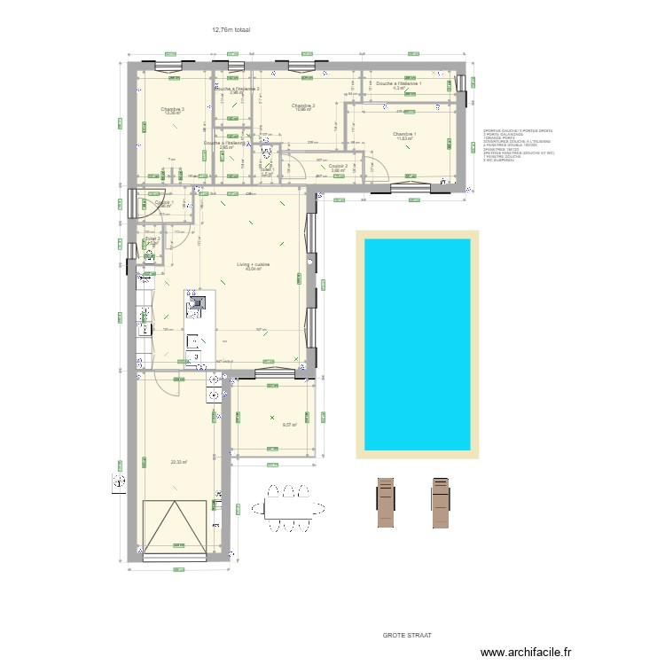evi muren 31 leidingen. Plan de 0 pièce et 0 m2