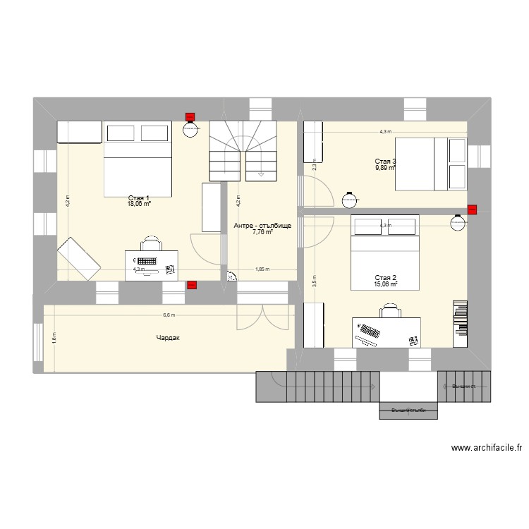 Къща Пещера - Етаж 2. Plan de 0 pièce et 0 m2