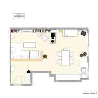 Flat living room & kitchen Paris 19