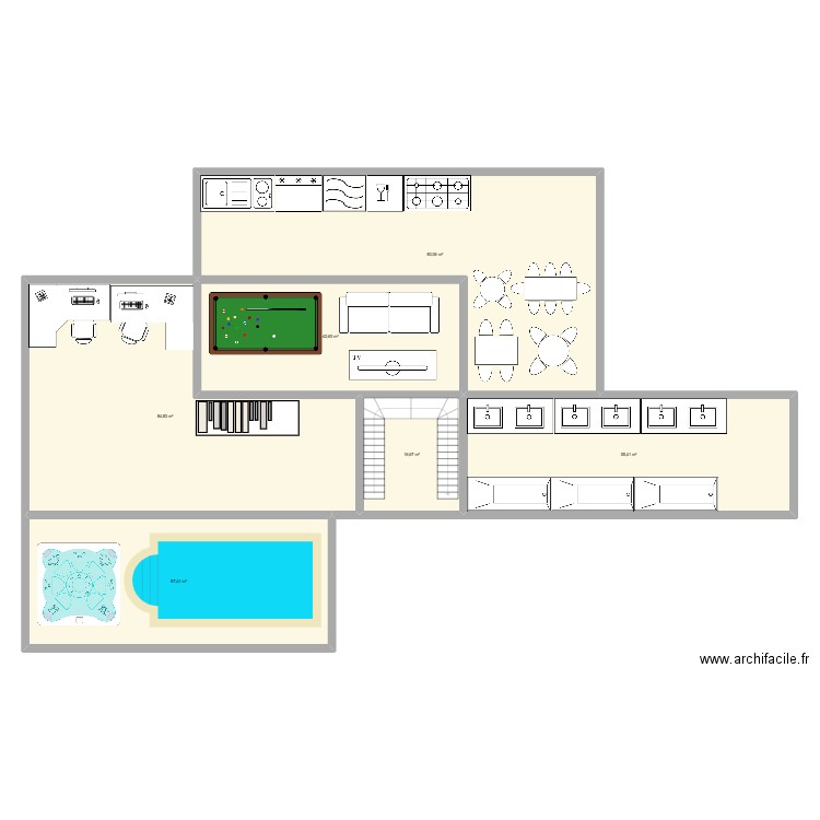 123. Plan de 6 pièces et 340 m2