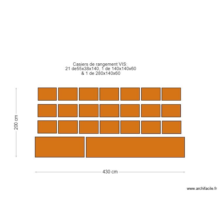 Casiers de rangement. Plan de 0 pièce et 0 m2