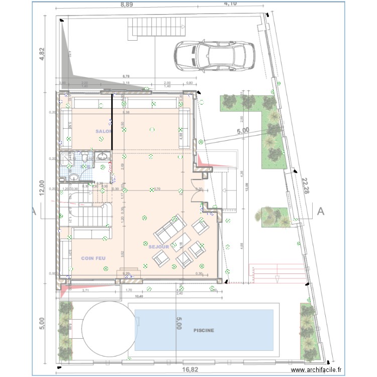 RDC. Plan de 0 pièce et 0 m2