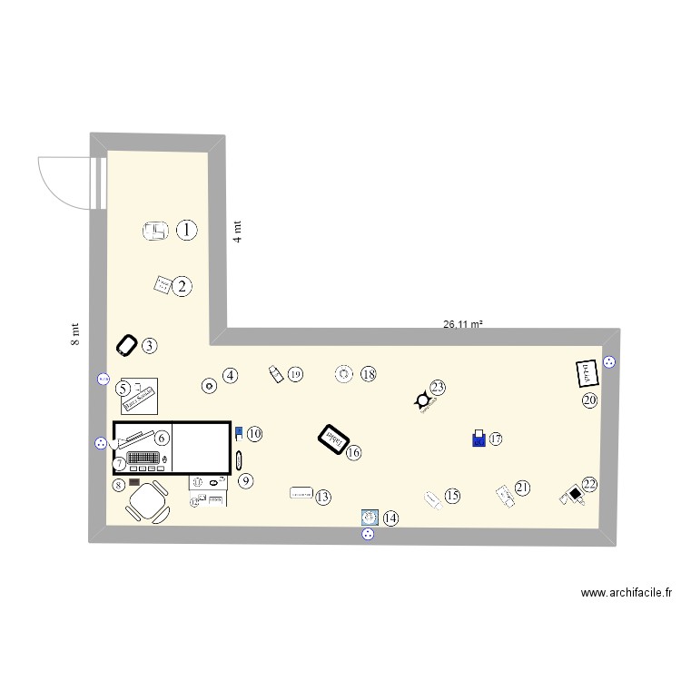 cuarto. Plan de 0 pièce et 0 m2