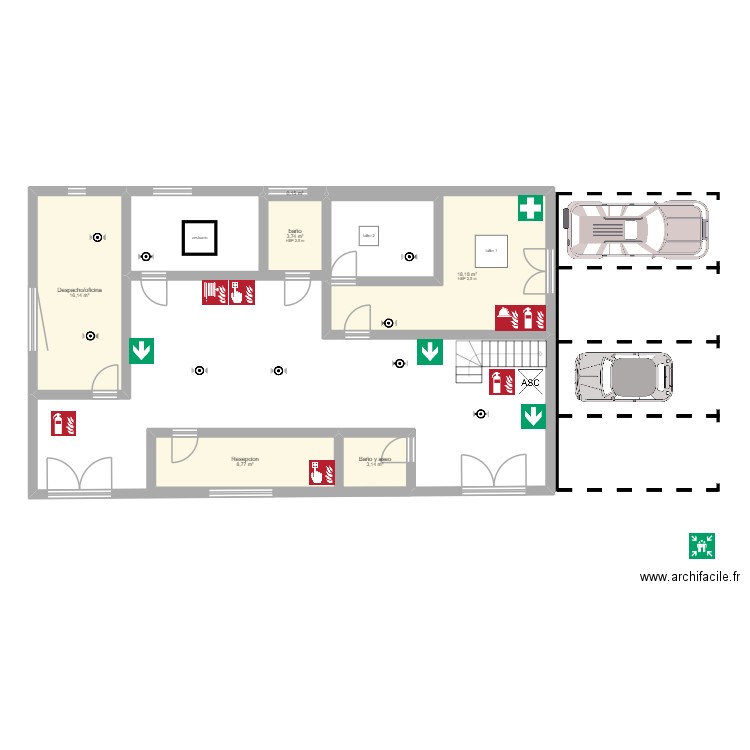 Planta baja. Plan de 6 pièces et 50 m2