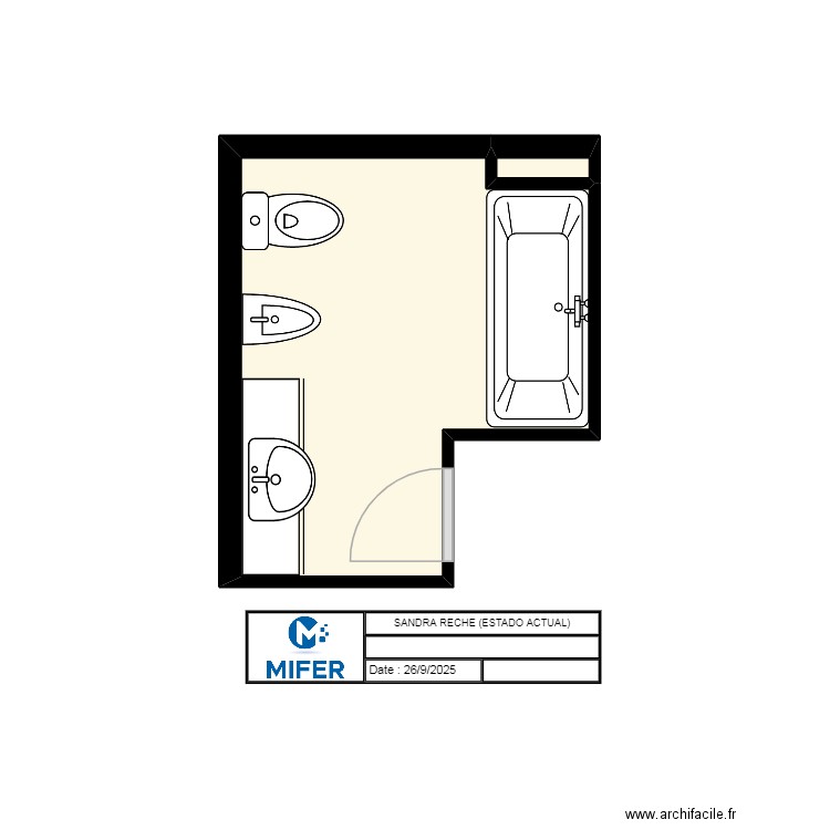 SANDRA RECHE ( ESTADO ACTUAL). Plan de 2 pièces et 6 m2