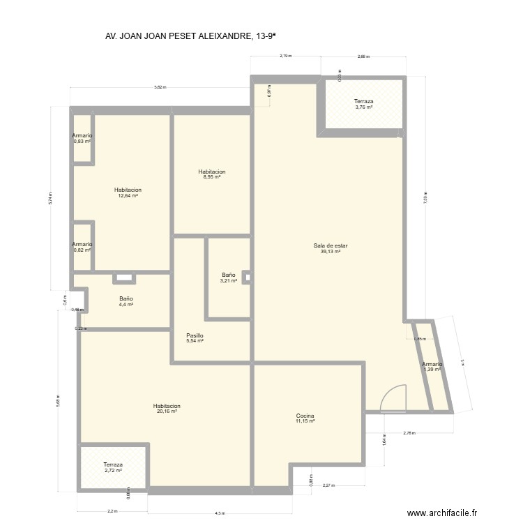 AV JOAN PESET ALEIXANDRE 13-9 GODELLA. Plan de 15 pièces et 115 m2