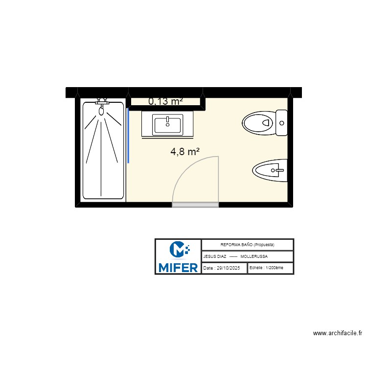 JESUS DIAZ (MOLLERUSSA )   Propuesta. Plan de 2 pièces et 5 m2