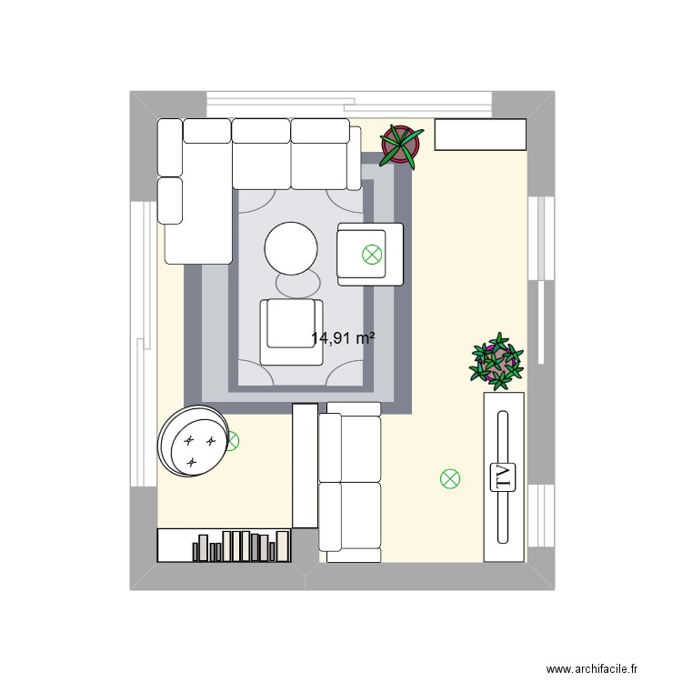 Salon feng shui. Plan de 0 pièce et 0 m2