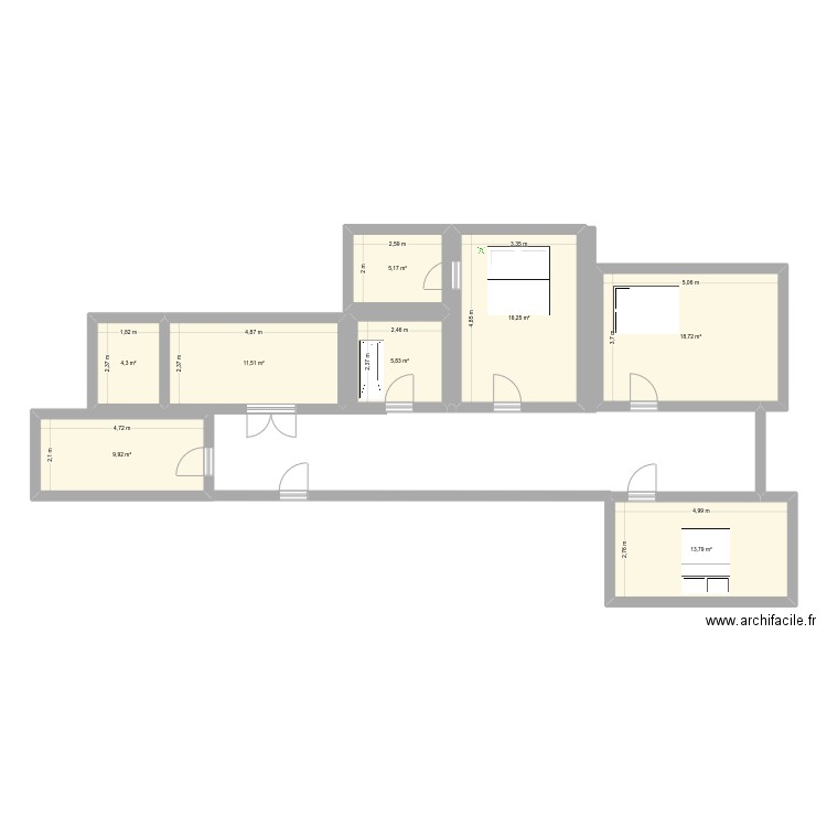 casa saray. Plan de 8 pièces et 85 m2