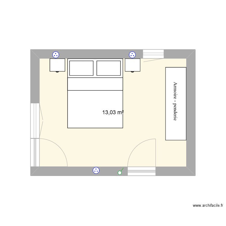 Spavaca soba. Plan de 0 pièce et 0 m2