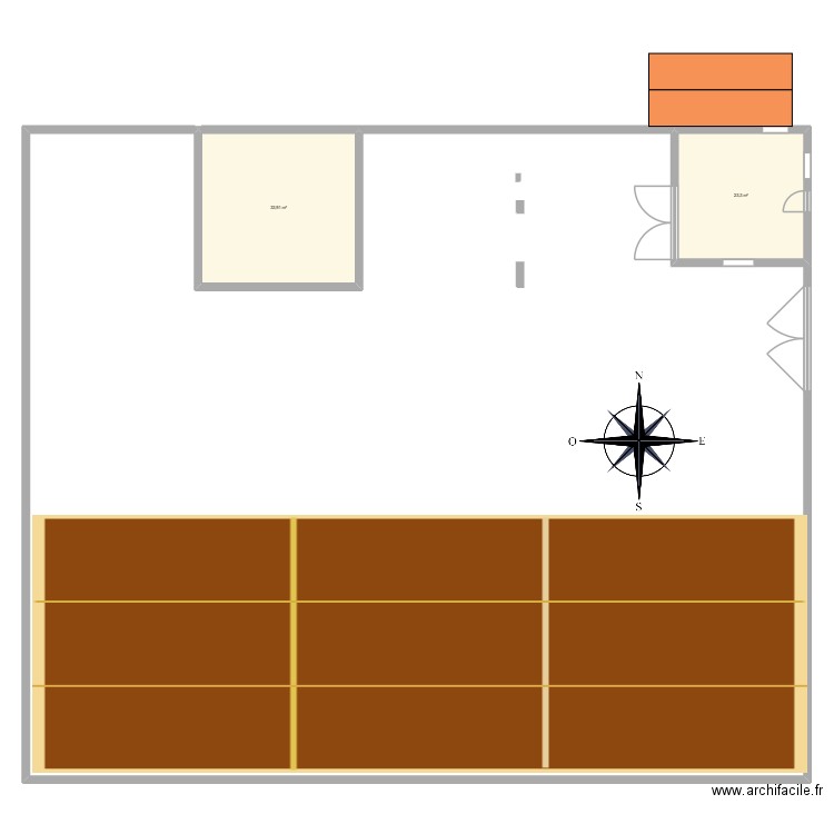 TOCONAR. Plan de 2 pièces et 57 m2