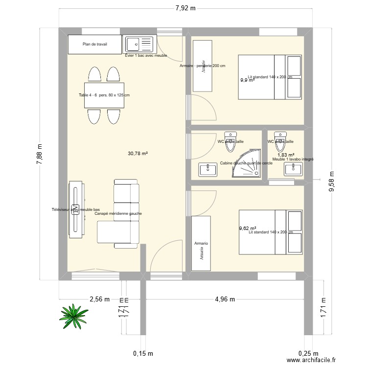 plano 2. Plan de 0 pièce et 0 m2
