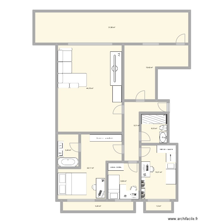 maisom. Plan de 11 pièces et 176 m2