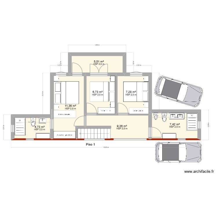 Casa Gaula_AB_Piso 1. Plan de 0 pièce et 0 m2