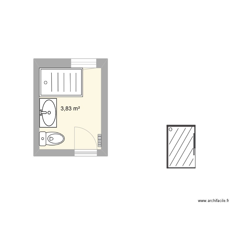 Cuarto de baños chicos. Plan de 0 pièce et 0 m2