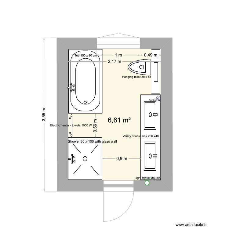 Bathroom_option 2. Plan de 0 pièce et 0 m2