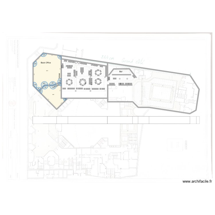 Plan salle MAS Phase 2. Plan de 2 pièces et 160 m2