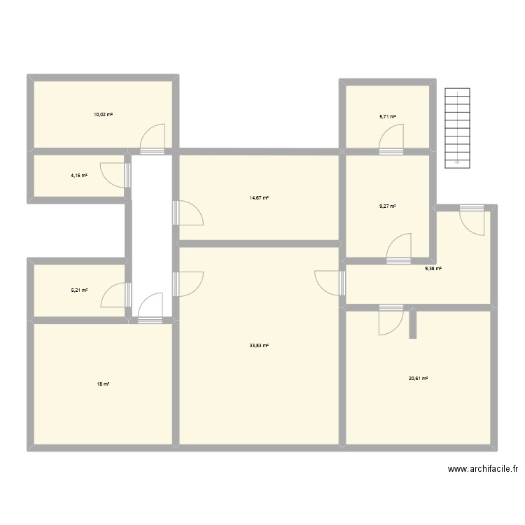 Mi casa (habitaciones - metro cuadrado). Plan de 0 pièce et 0 m2