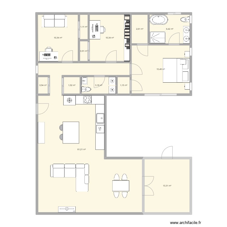 3/1.5. Plan de 0 pièce et 0 m2