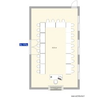 Salle Risset table en U 26 chaises