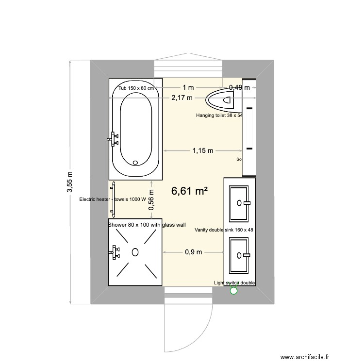 Bathroom_option 4. Plan de 0 pièce et 0 m2